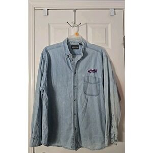 Harvard Square Mens Long Sleeve Denim Cheers Boston Logo Size XL